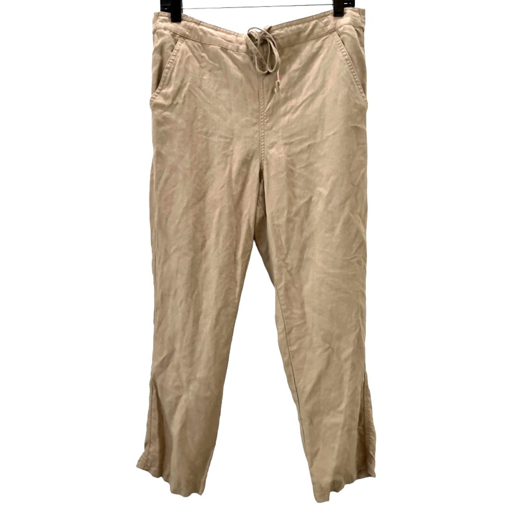 J. Crew Denim Tan Linen Drawstring Seaside Pull-On Pants‎ Medium